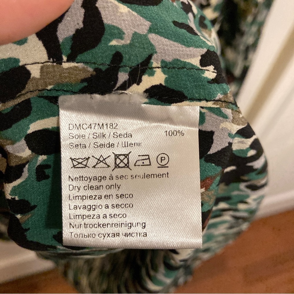 Gerard Darel Paris Silk Camo Blouse - Picture 9 of 9